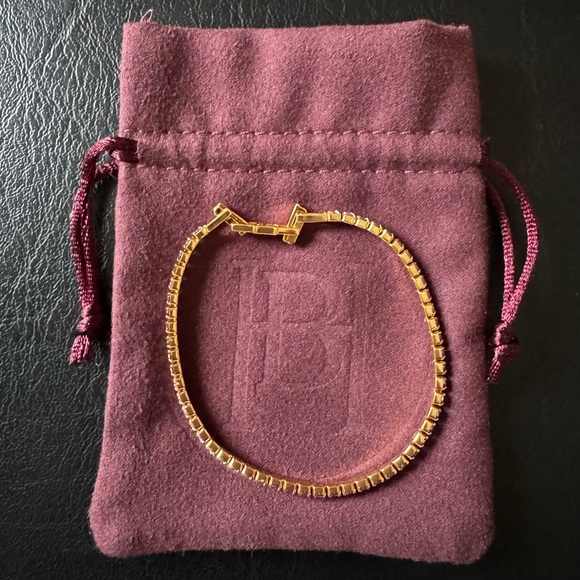 Hillberg & Berk Gold/Pink & Purple Gradient Colourpop Tennis Bracelet, large - Picture 3 of 3